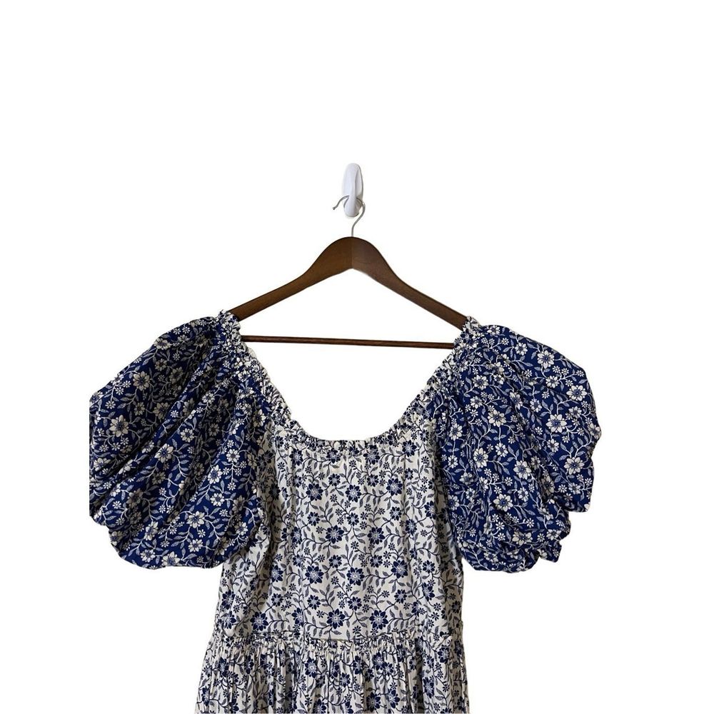 Doen Blue and White Floral Midi Dress - Picture 5 of 16